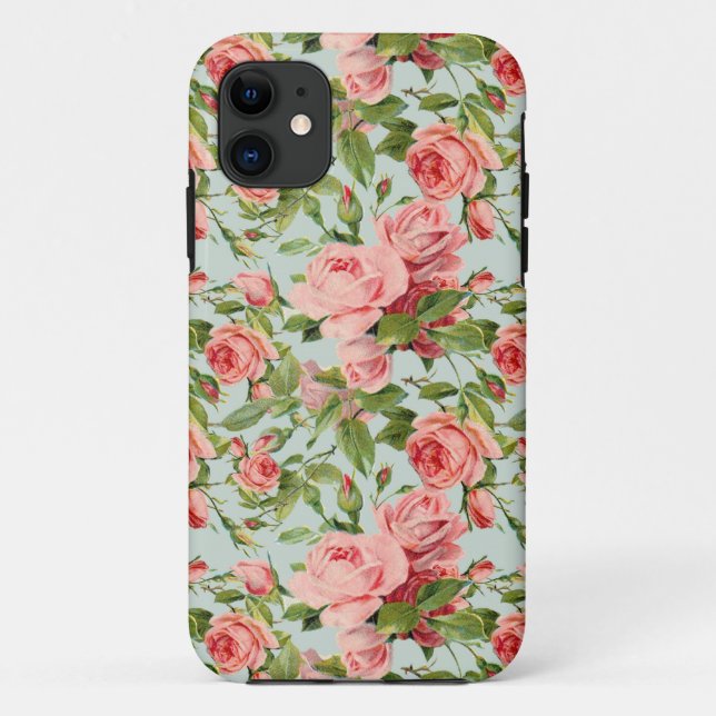 Funda De Case-Mate Para iPhone Rosas rosas rosas antiguas (Reverso)