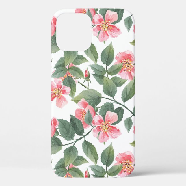 Funda De Case-Mate Para iPhone Rosas silvestres acuarela Floral Seamless (Reverso )