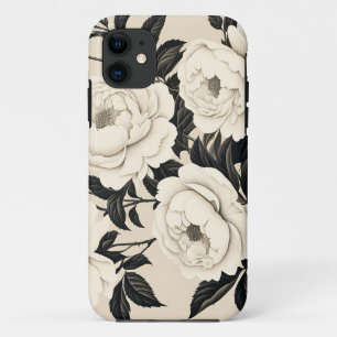 Funda Para iPhone 11 Rosas Vintage Y Peonías En Crema
