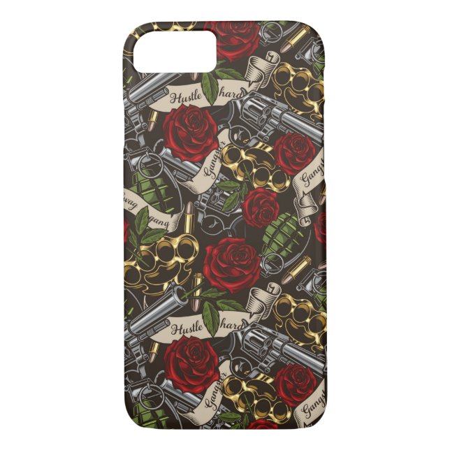 Funda De Case-Mate Para iPhone Rosas Y Armas (Reverso)