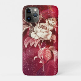 Funda Para iPhone 11 Pro ROSE on Red Background