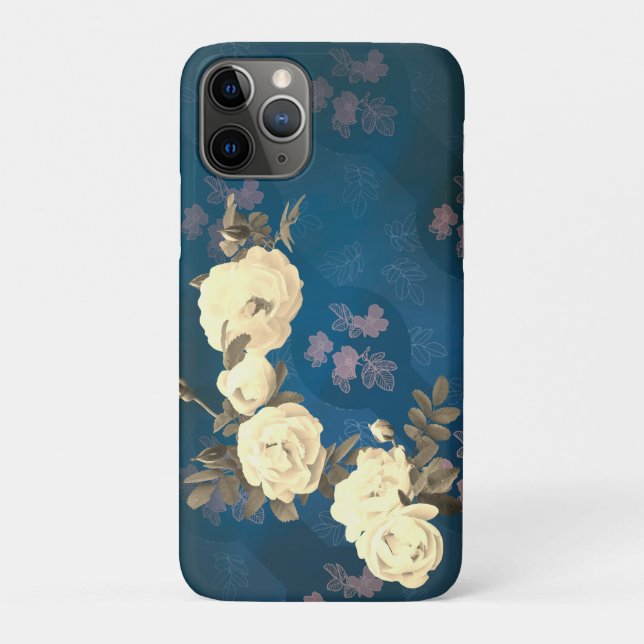 Funda De Case-Mate Para iPhone Roses blancos fondo gótico (Reverso)