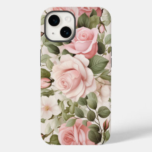 Funda Para iPhone 14 De Case-Mate Roses rosados de color agua