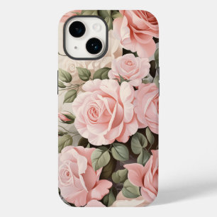 Funda Para iPhone 14 De Case-Mate Roses rosados de color agua