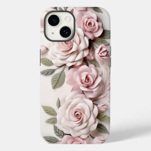 Funda Para iPhone 14 De Case-Mate Roses rosados de color agua