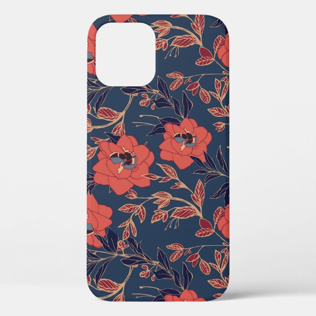 Funda De Case-Mate Para iPhone Roses Roses Roses Peonies Fondo oscuro (Reverso )