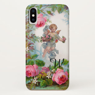 FUNDA PARA iPhone X ROSOS Y FLORES ROMÁNTICOS DE ÁNGEL ROMÁNTICO