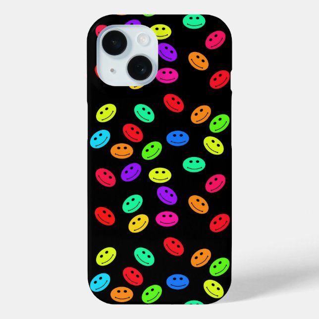 Funda De Case-Mate Para iPhone Rostros de sonrisa en arco iris (Reverso )
