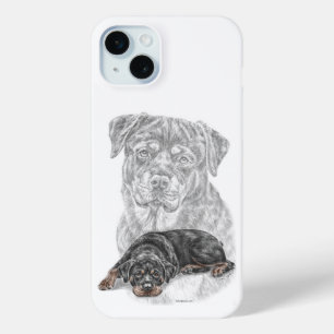 Funda Para iPhone 15 Mini Rottweiler Dog Art