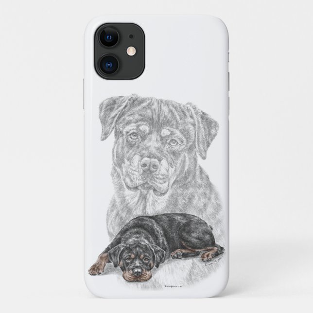 Funda De Case-Mate Para iPhone Rottweiler Dog Art (Reverso)