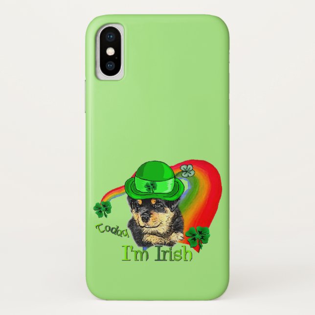 Funda De Case-Mate Para iPhone Rottweiler Puppy St Pattys (Reverso)