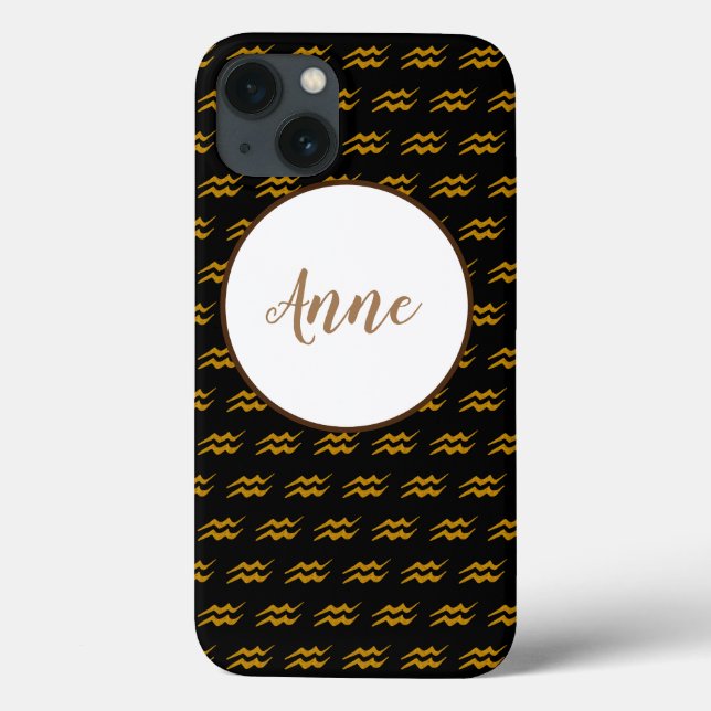 Funda De Case-Mate Para iPhone Rótulo Aquarius Zodiac (Reverso)