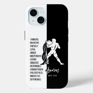 Funda Para iPhone 15 Rótulo Aquarius Zodiac