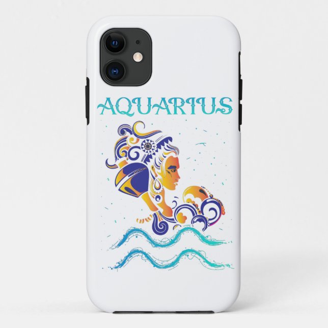 Funda De Case-Mate Para iPhone Rótulo Aquarius Zodiac (Reverso)