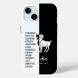 Funda Para iPhone 15 Rótulo Aries Zodiac