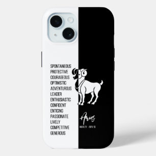 Funda Para iPhone 15 Rótulo Aries Zodiac