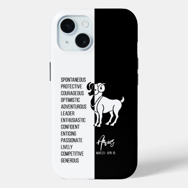 Funda De Case-Mate Para iPhone Rótulo Aries Zodiac (Reverso )