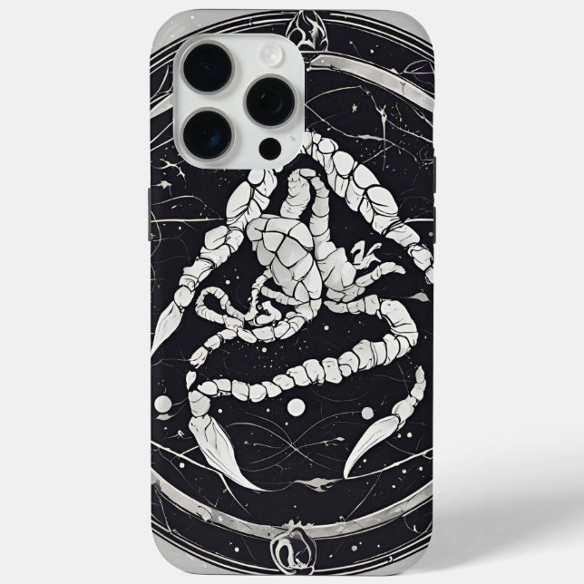 Funda De Case-Mate Para iPhone Rótulo celeste de escorpio zodiaco (Reverso )