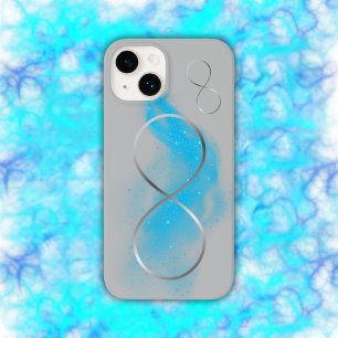Funda Para iPhone 14 De Case-Mate Rótulo de infinito plateado minimalista y respland
