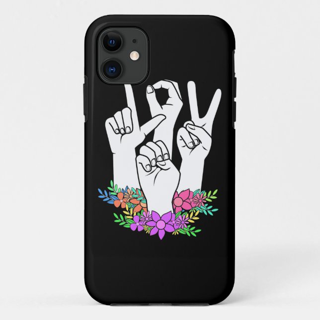 Funda De Case-Mate Para iPhone Rótulo de mano del profesor ASL (Reverso)