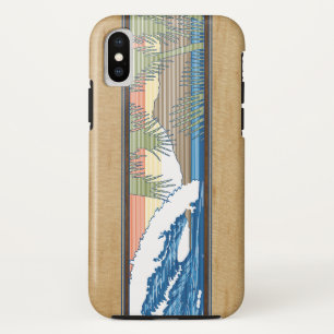 Funda Para iPhone X Rótulo de Surf de Madera Ala Moana Hawaiian Faux 