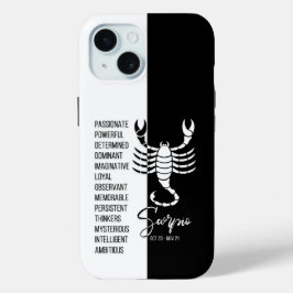 Funda Para iPhone 15 Rótulo Escorpio Zodiac