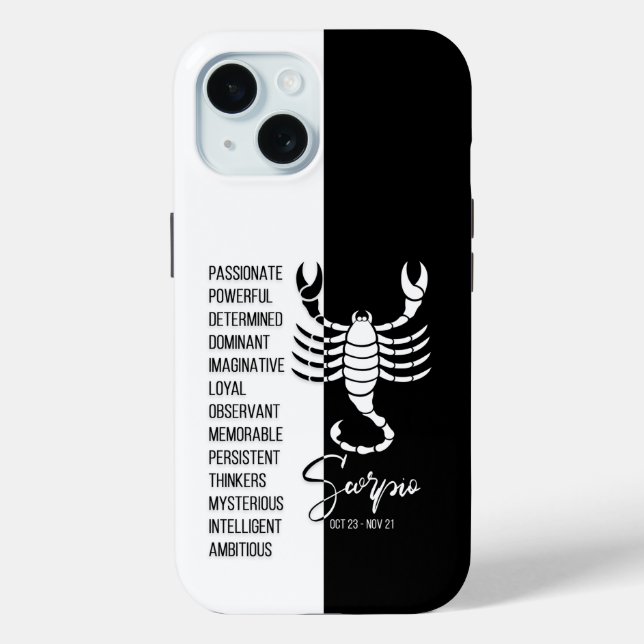 Funda De Case-Mate Para iPhone Rótulo Escorpio Zodiac (Reverso )