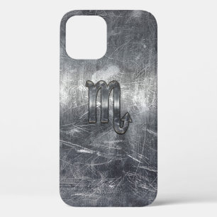 Funda Para iPhone 12 Rótulo Escorpio Zodiaco en estilo angustiado