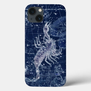 Funda Para iPhone 13 Rótulo Escorpio Zodiaco Ilustracion de cosecha