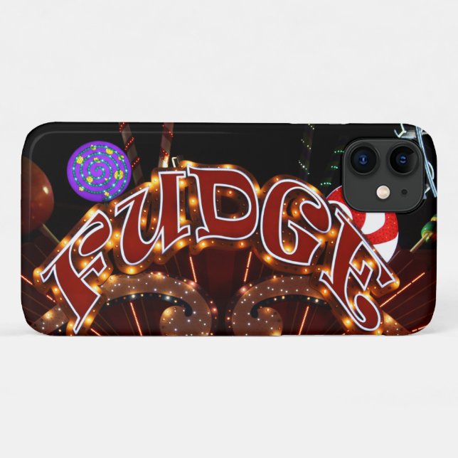 Funda De Case-Mate Para iPhone Rótulo "FUDGE" de Candy Neon (Reverso (horizontal))