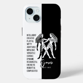 Funda Para iPhone 15 Rótulo Gemini Zodiac