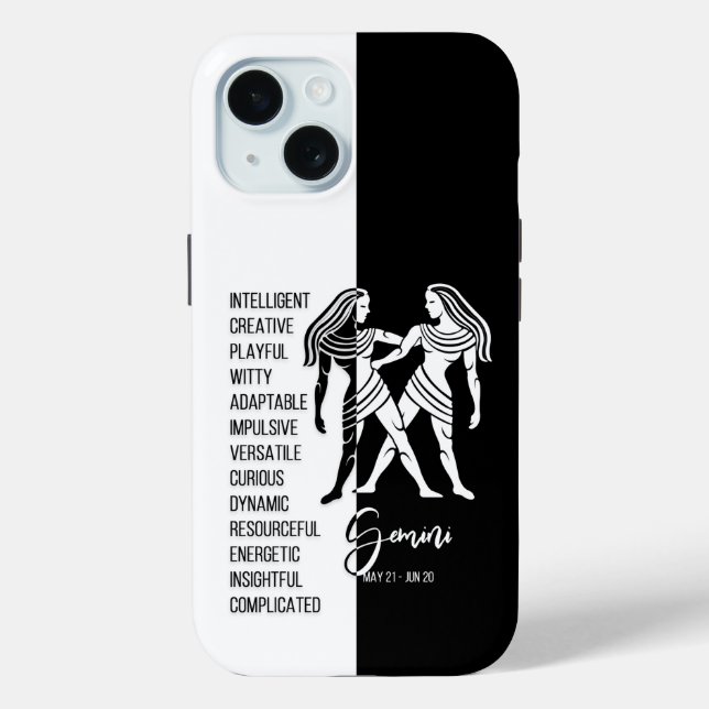Funda De Case-Mate Para iPhone Rótulo Gemini Zodiac (Reverso )