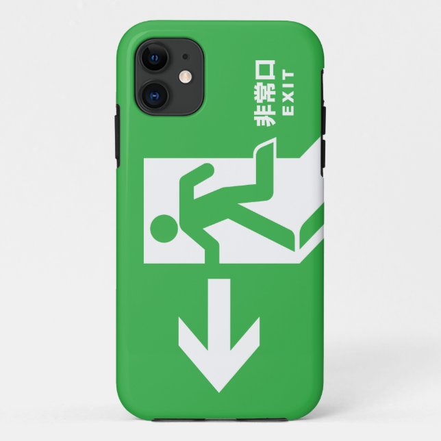 Funda De Case-Mate Para iPhone Rótulo japonés de la salida de emergencia (Reverso)