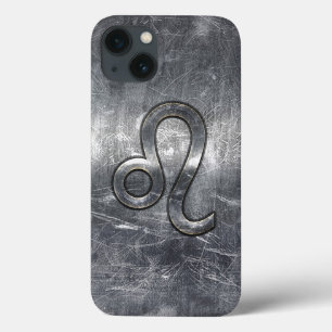 Funda Para iPhone 13 Rótulo Leo Zodiac en estilo industrial