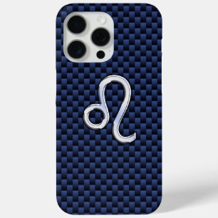 Funda Para iPhone 15 Pro Max Rótulo Leo Zodiac sobre la impresión de fibra de c