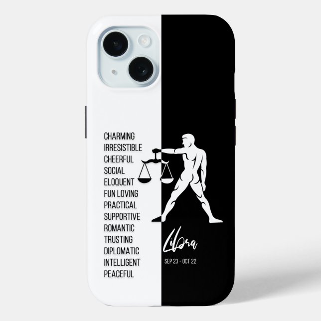 Funda De Case-Mate Para iPhone Rótulo Libra Zodiac (Reverso )