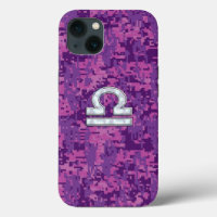 Rótulo Libra Zodiac en Fuchsia Camo
