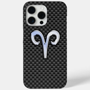 Funda Para iPhone 15 Pro Max Rótulo moderno de Aries sobre la impresión de fibr