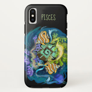 Funda Para iPhone X Rótulo Pisces Zodiac