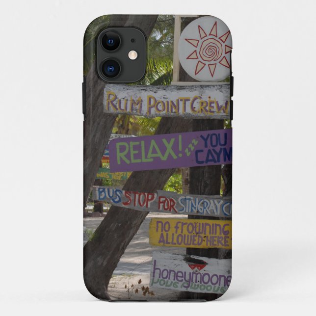 Funda De Case-Mate Para iPhone Rótulo post Rum Point Gran Caimán (Reverso)
