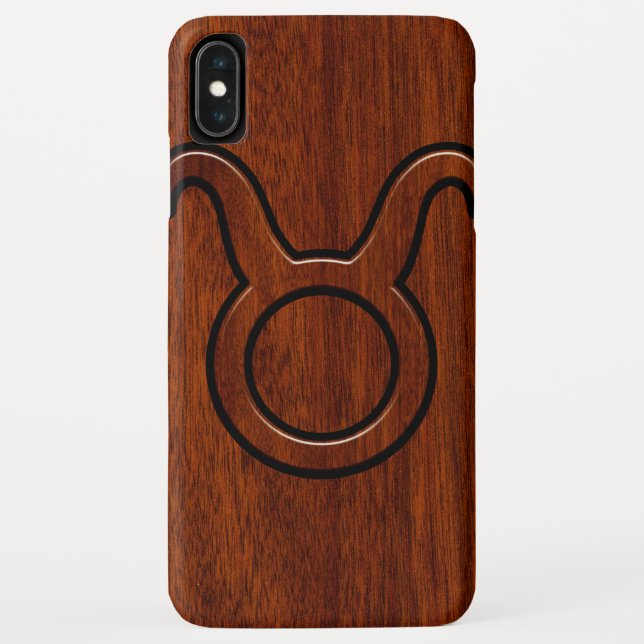 Funda De Case-Mate Para iPhone Rótulo Taurus Zodiac en Mahogany como impresión (Reverso)