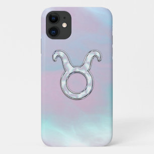Funda Para iPhone 11 Rótulo Taurus Zodiac estilo Pearl Nacre