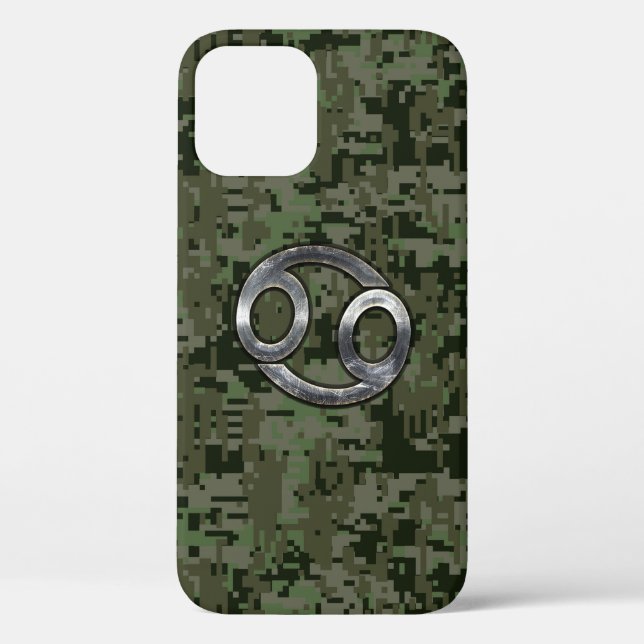 Funda De Case-Mate Para iPhone Rótulo Zodiac contra el cáncer en camuflaje digita (Reverso )