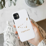 Funda Para iPhone 11 Rótulo Zodiac moderno Capricornio de oro | Tierra<br><div class="desc">Rótulo Zodiac moderno Capricornio de oro | Tierra de elementos</div>