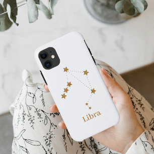 Funda Para iPhone 11 Rótulo Zodiac moderno Libra de oro   Aire de eleme