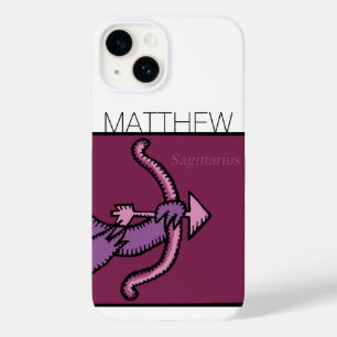 Funda Para iPhone 14 De Case-Mate Rótulo Zodiac Sagittarius personalizado Cumpleaños