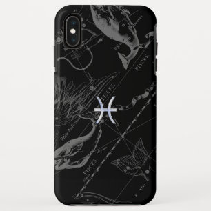 Funda Para iPhone XS Max Rótulo Zodiaco de Pisces con estilo cromado en Hev