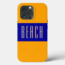 Funda Para iPhone 13 Pro Royal Blue Yellow Naranja Stripes Slim BEACH Texto