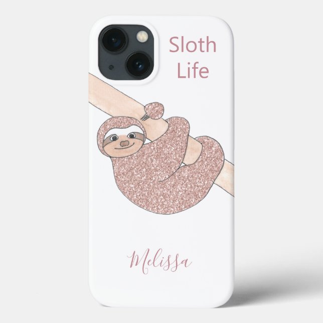 Funda De Case-Mate Para iPhone Rubor Gold Sloth Life Personalizado (Reverso)