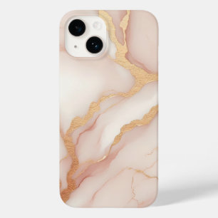 Funda Para iPhone 14 De Case-Mate Rubor Pink Marble iPhone 14 Funda con venas de oro